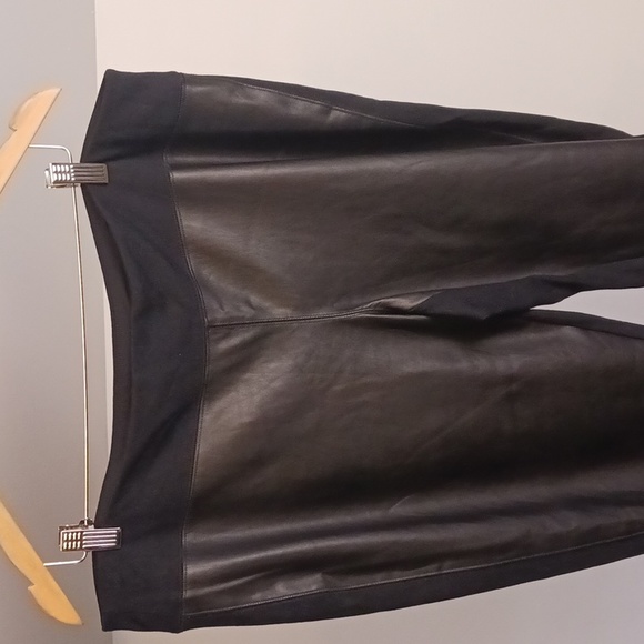 Soma Tummy Smoothing Faux Leather Ponte Black Leggings Size XXL - Picture 2 of 8